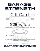 Load image into Gallery viewer, Garage Strength Gym Gift Card